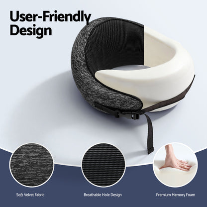 Wanderlite Travel Pillows for Airplanes Ergonomic Memory Foam Neck Pillow, Breathable &amp; Washable Cover, Travel Bag Included, Airplane Pillow for Airplane, Car, Office and Home, Dark Grey-Home &amp; Garden > Bedding > Pillows-PEROZ Accessories