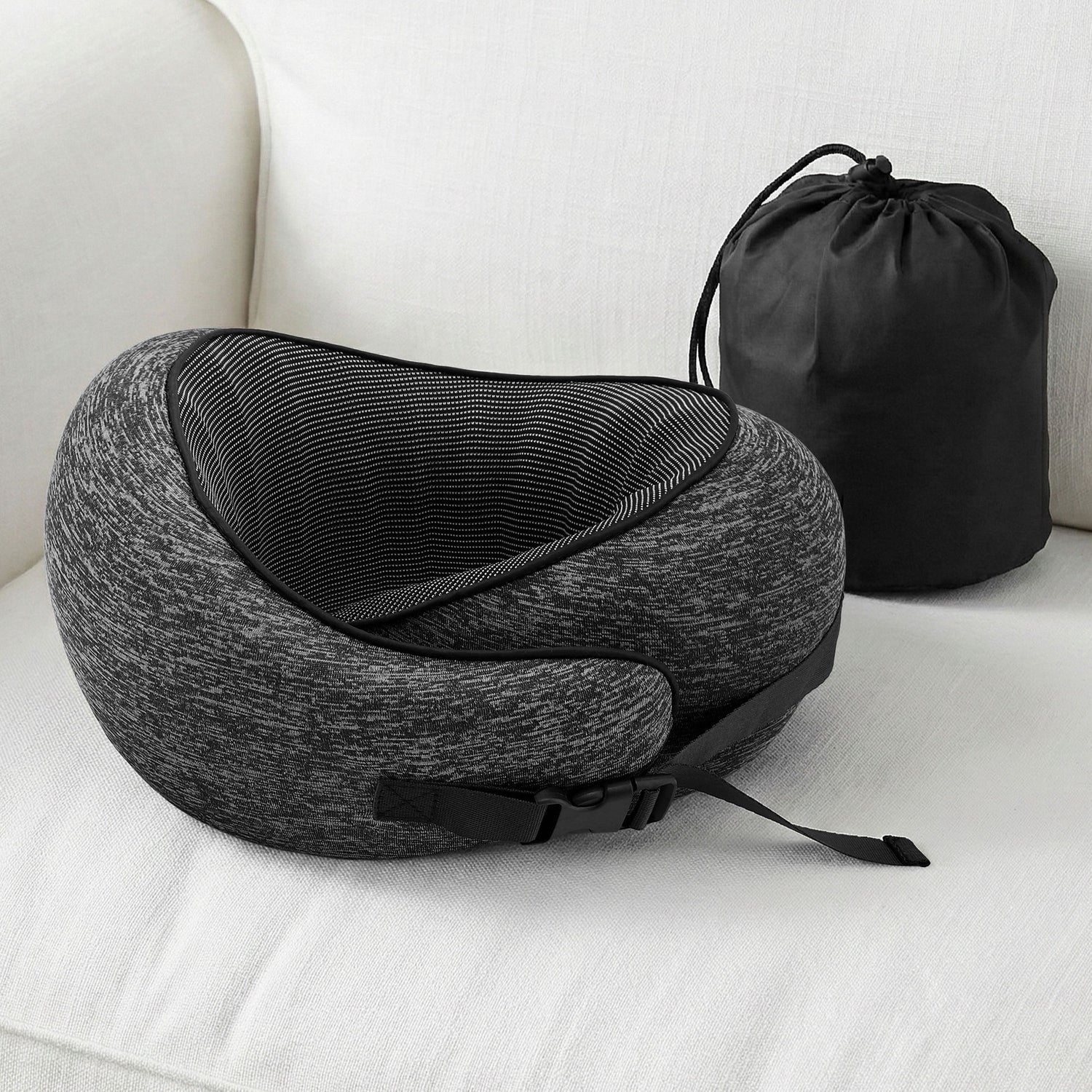 Wanderlite Travel Pillows for Airplanes Ergonomic Memory Foam Neck Pillow, Breathable &amp; Washable Cover, Travel Bag Included, Airplane Pillow for Airplane, Car, Office and Home, Dark Grey-Home &amp; Garden > Bedding > Pillows-PEROZ Accessories