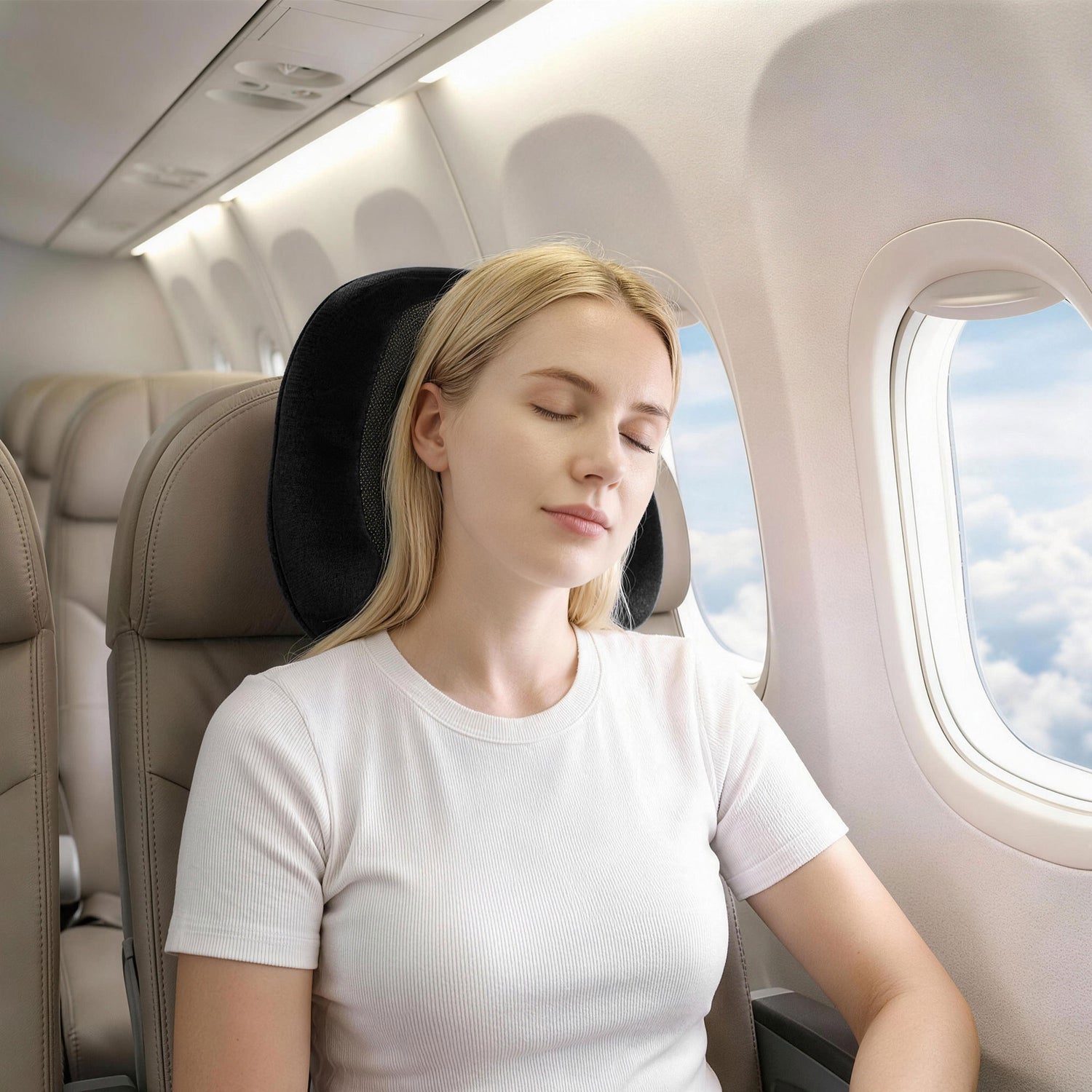 Wanderlite Travel Pillow for Airplanes Memory Foam Neck Pillows for Traveling, Soft &amp; Washable Cover with Storage Bag, Portable Plane Accessories for Airplanes Offices Cars, Black-Home &amp; Garden > Bedding > Pillows-PEROZ Accessories