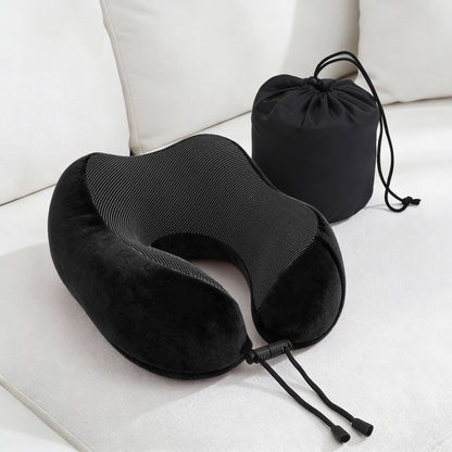 Wanderlite Travel Pillow for Airplanes Memory Foam Neck Pillows for Traveling, Soft &amp; Washable Cover with Storage Bag, Portable Plane Accessories for Airplanes Offices Cars, Black-Home &amp; Garden > Bedding > Pillows-PEROZ Accessories
