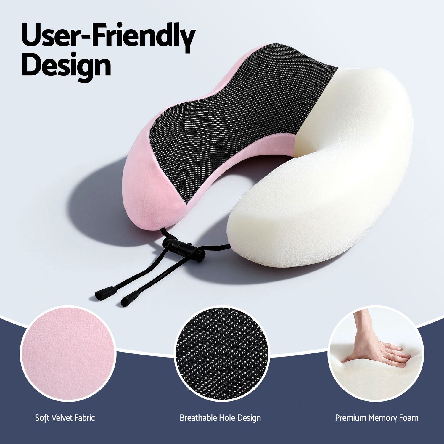 Wanderlite Travel Pillow for Airplanes Memory Foam Neck Pillows for Traveling, Soft &amp; Washable Cover with Storage Bag, Portable Plane Accessories for Airplanes Offices Cars, Pink-Home &amp; Garden > Bedding > Pillows-PEROZ Accessories