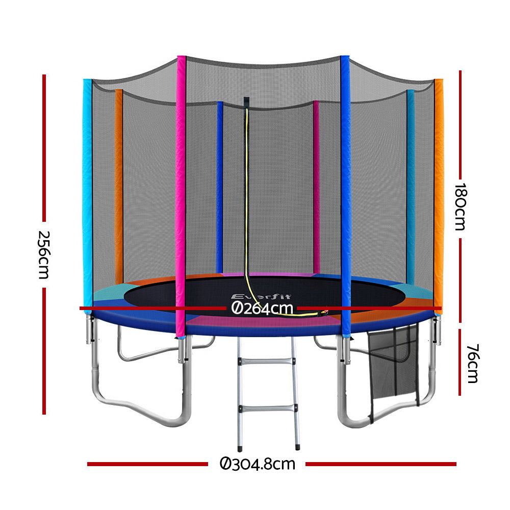 Everfit 10FT Trampoline for Kids w/ Ladder Enclosure Safety Net Pad Gift Round-Sports &amp; Fitness &gt; Trampolines &gt; Trampolines &amp; Accessories-PEROZ Accessories