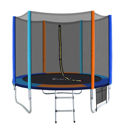 Everfit 8FT Trampoline for Kids w/ Ladder Enclosure Safety Net Pad Gift Round-Sports &amp; Fitness &gt; Trampolines &gt; Trampolines &amp; Accessories-PEROZ Accessories