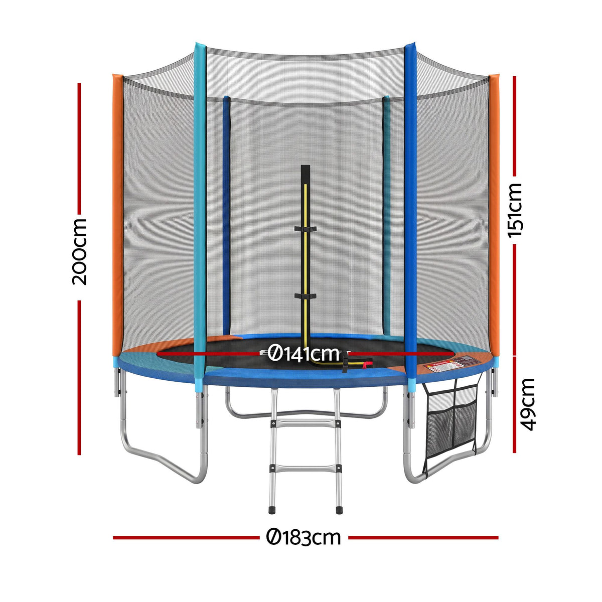 Everfit 6FT Kids Trampoline Rebounder with Enclosure Net Storage Bag-Sports &amp; Fitness > Trampolines > Trampolines &amp; Accessories-PEROZ Accessories