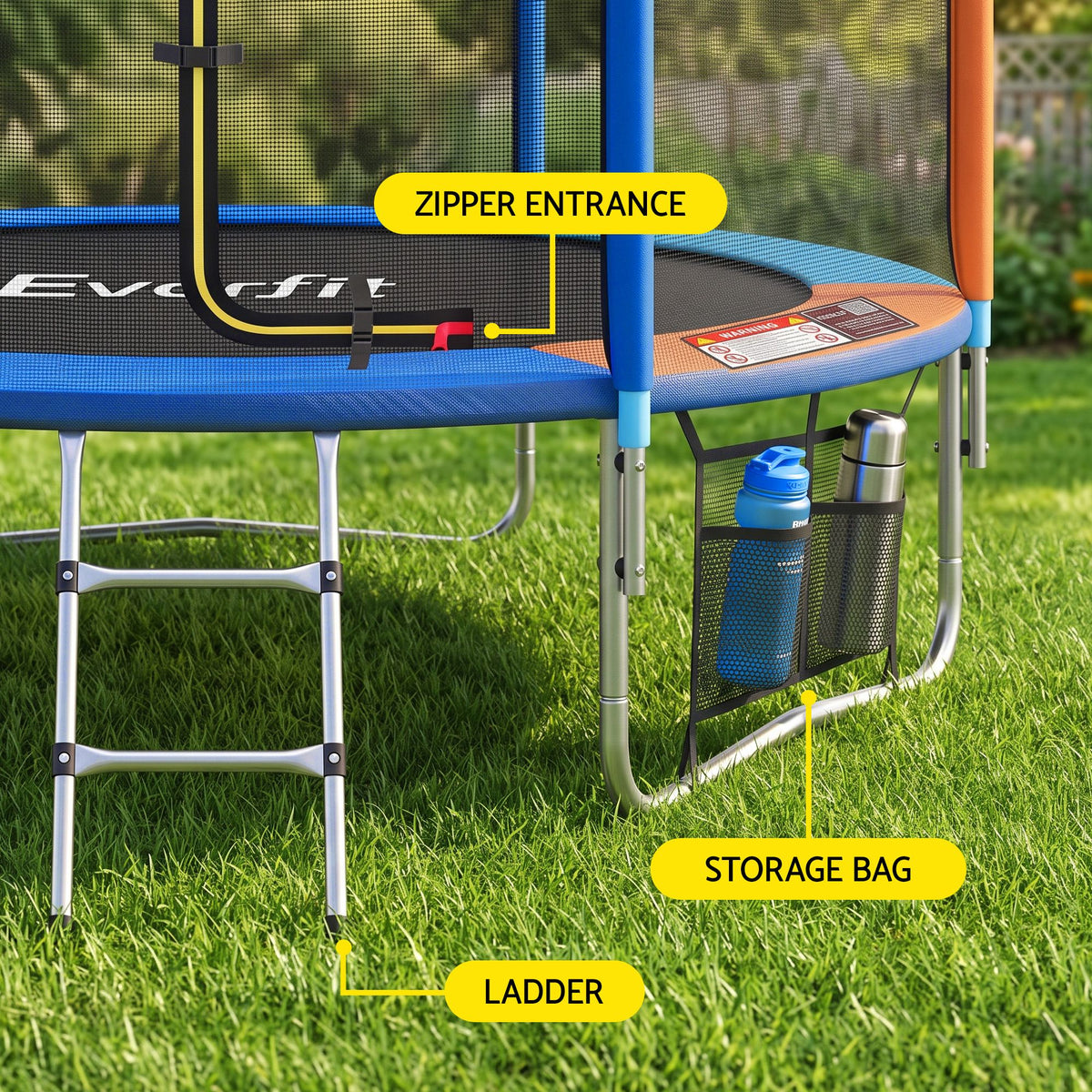 Everfit 6FT Kids Trampoline Rebounder with Enclosure Net Storage Bag-Sports &amp; Fitness > Trampolines > Trampolines &amp; Accessories-PEROZ Accessories