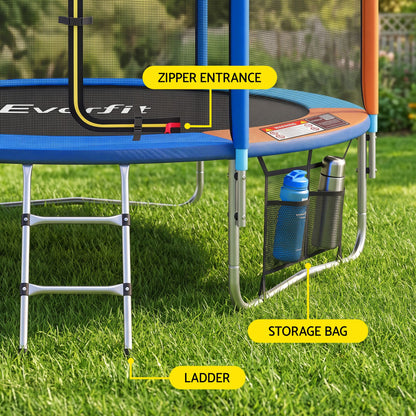Everfit 6FT Kids Trampoline Rebounder with Enclosure Net Storage Bag-Sports &amp; Fitness > Trampolines > Trampolines &amp; Accessories-PEROZ Accessories