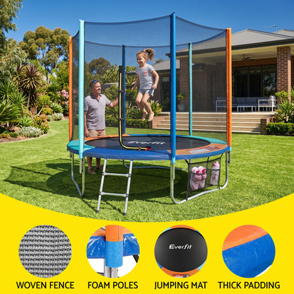 Everfit 6FT Kids Trampoline Rebounder with Enclosure Net Storage Bag-Sports &amp; Fitness > Trampolines > Trampolines &amp; Accessories-PEROZ Accessories