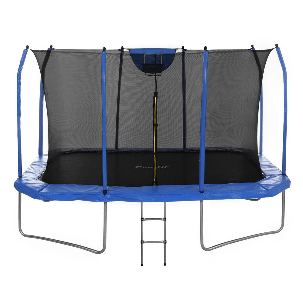 Everfit 12FT Trampoline Kids Rectangle Rebounder with Basketball Set Safety Net-Sports &amp; Fitness > Trampolines > Trampolines &amp; Accessories-PEROZ Accessories