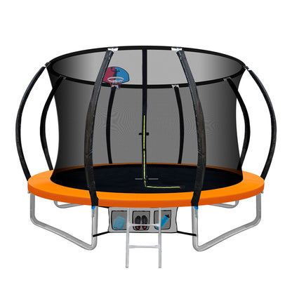 Everfit 10FT Trampoline for Kids w/ Ladder Enclosure Safety Net Rebounder Orange-Sports &amp; Fitness > Trampolines-PEROZ Accessories
