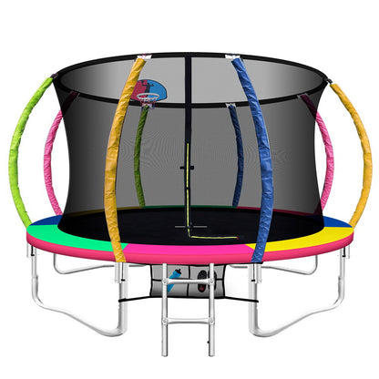 Everfit 12FT Trampoline for Kids w/ Ladder Enclosure Safety Net Rebounder Colors-Sports &amp; Fitness &gt; Trampolines &gt; Trampolines &amp; Accessories-PEROZ Accessories