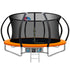 Everfit 12FT Trampoline for Kids w/ Ladder Trampoline Enclosure Safety Net Rebounder Orange-Sports & Fitness > Trampolines-PEROZ Accessories