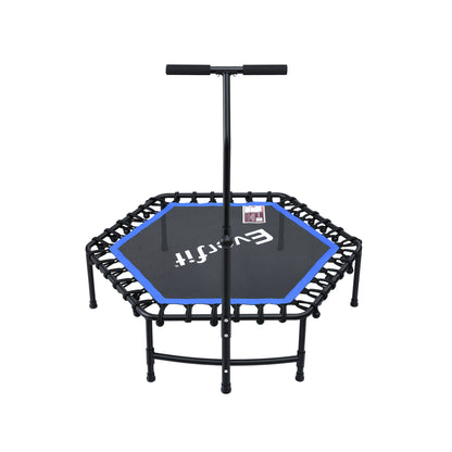 Everfit 48inch Hexagon Fitness Trampoline Rebounder Adjustable Handrail Blue-Sports &amp; Fitness > Trampolines > Trampolines &amp; Accessories-PEROZ Accessories