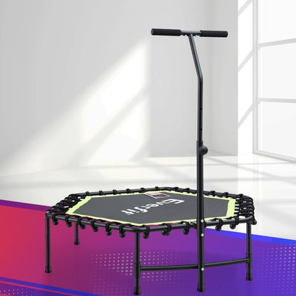 Everfit 48inch Hexagon Fitness Trampoline Rebounder Adjustable Handrail Green-Sports &amp; Fitness > Trampolines > Trampolines &amp; Accessories-PEROZ Accessories
