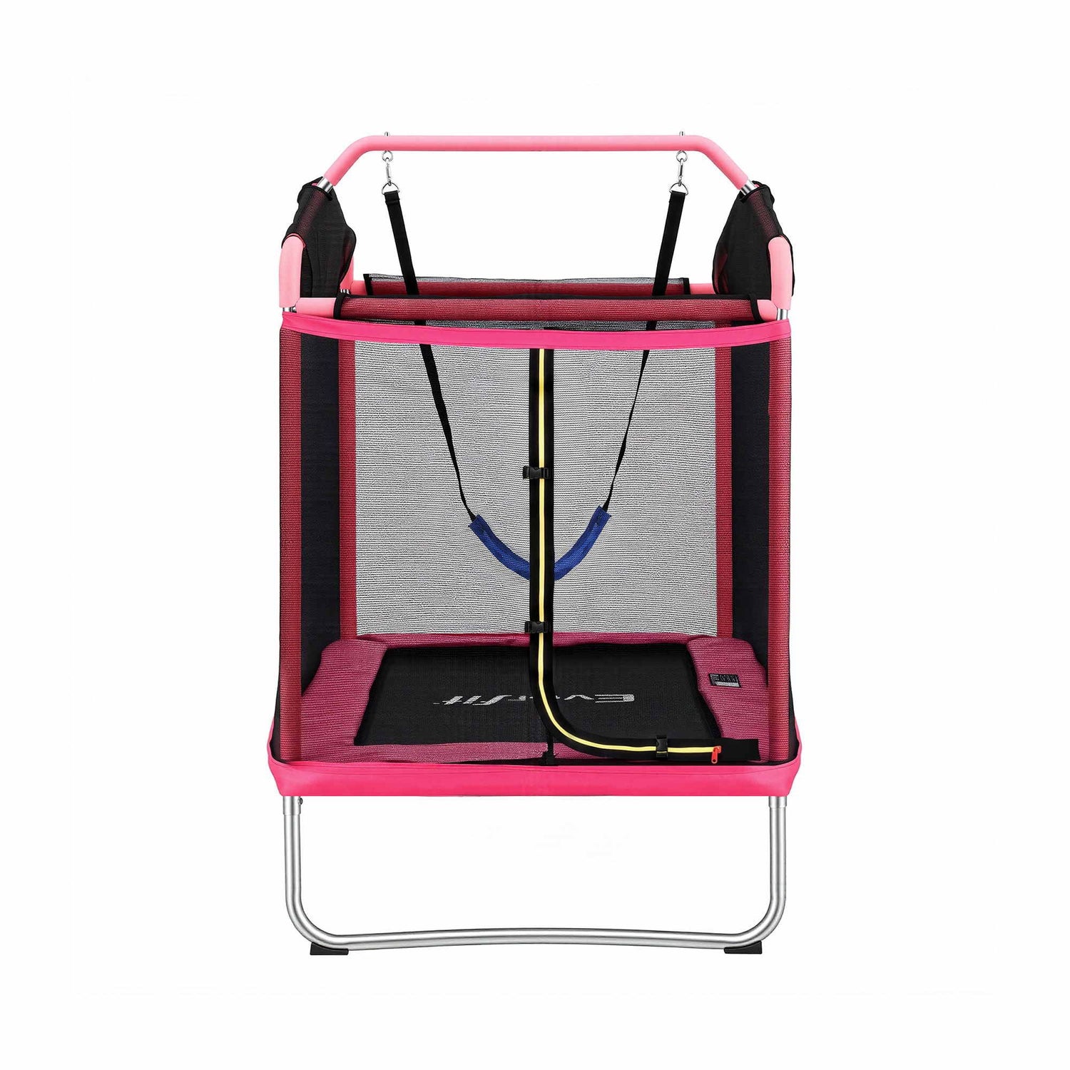 Everfit 3-in-1 Kids Rectangle 6FT Trampoline Rebounder with Swing Belt Pink