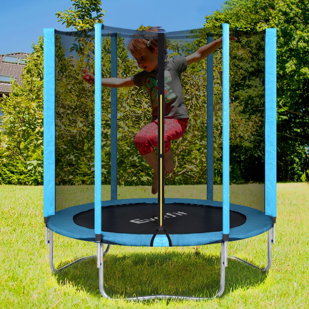 Everfit Trampoline 6FT Kids Trampolines Safety Net Pad Round Blue-Sports &amp; Fitness &gt; Trampolines &gt; Trampolines &amp; Accessories-PEROZ Accessories