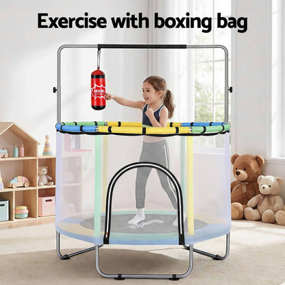 Everfit 55inch Trampoline Kids Rebounder with Basketball Set Sandbag Boxing Game-Sports &amp; Fitness > Trampolines > Trampolines &amp; Accessories-PEROZ Accessories