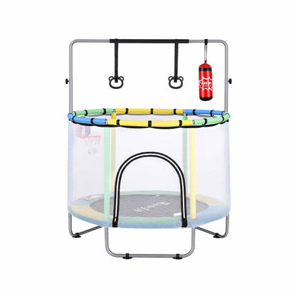 Everfit 55inch Trampoline Kids Rebounder with Basketball Set Sandbag Boxing Game-Sports &amp; Fitness > Trampolines > Trampolines &amp; Accessories-PEROZ Accessories
