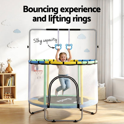 Everfit 55inch Trampoline Kids Rebounder with Basketball Set Sandbag Boxing Game-Sports &amp; Fitness > Trampolines > Trampolines &amp; Accessories-PEROZ Accessories