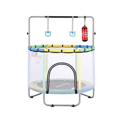 Everfit 55inch Trampoline Kids Rebounder with Basketball Set Sandbag Boxing Game-Sports &amp; Fitness > Trampolines > Trampolines &amp; Accessories-PEROZ Accessories