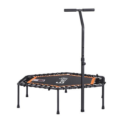 Everfit 51inch Hexagon Fitness Trampoline Rebounder Adjustable Handrail Orange-Sports &amp; Fitness &gt; Trampolines &gt; Trampolines &amp; Accessories-PEROZ Accessories