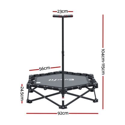 Everfit Fitness Foldable Trampoline Rebounder Adjustable Handle Indoor Exercise Black-Sports &amp; Fitness > Trampolines > Trampolines &amp; Accessories-PEROZ Accessories