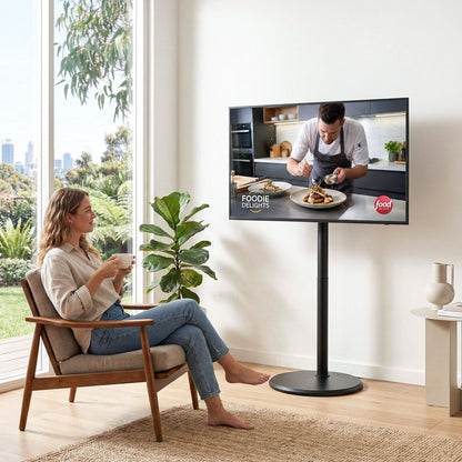 Artiss 32-55 Inch Mobile TV Stand with Wheels Height &amp; Tilt Adjustable Floor Mount-Furniture > Living Room > TV Units-PEROZ Accessories