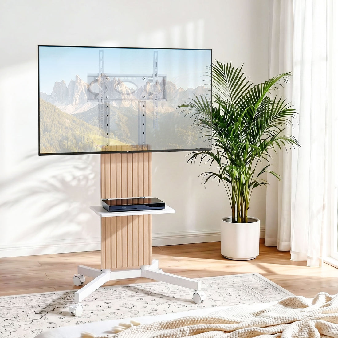 Artiss Mobile TV Floor Stand for 32-65" Mount Bracket Universal Adjustable Height with Wheels-Furniture > Living Room > TV Units-PEROZ Accessories