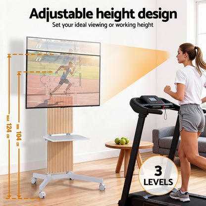 Artiss Mobile TV Floor Stand for 32-65" Mount Bracket Universal Adjustable Height with Wheels-Furniture > Living Room > TV Units-PEROZ Accessories