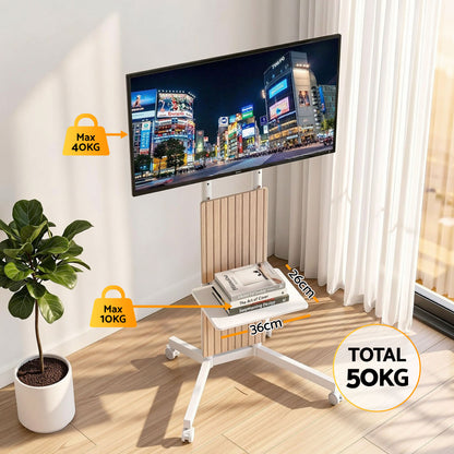 Artiss Mobile TV Floor Stand for 32-65" Mount Bracket Universal Adjustable Height with Wheels-Furniture > Living Room > TV Units-PEROZ Accessories