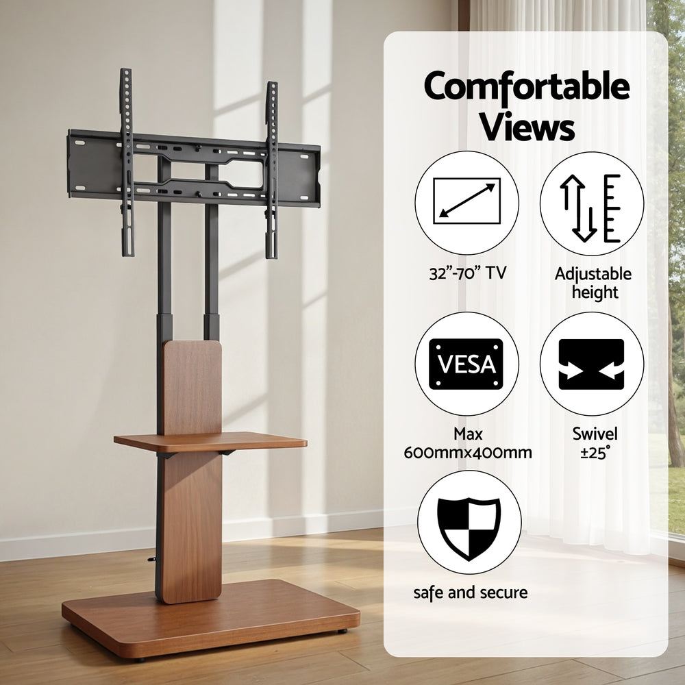 Artiss TV Stand 32-70&quot; Wooden Tray Swivel Height Adjustable-Furniture &gt; Living Room &gt; TV Units-PEROZ Accessories