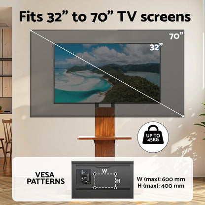 Artiss TV Stand 32-70&quot; Wooden Tray Swivel Height Adjustable-Furniture &gt; Living Room &gt; TV Units-PEROZ Accessories