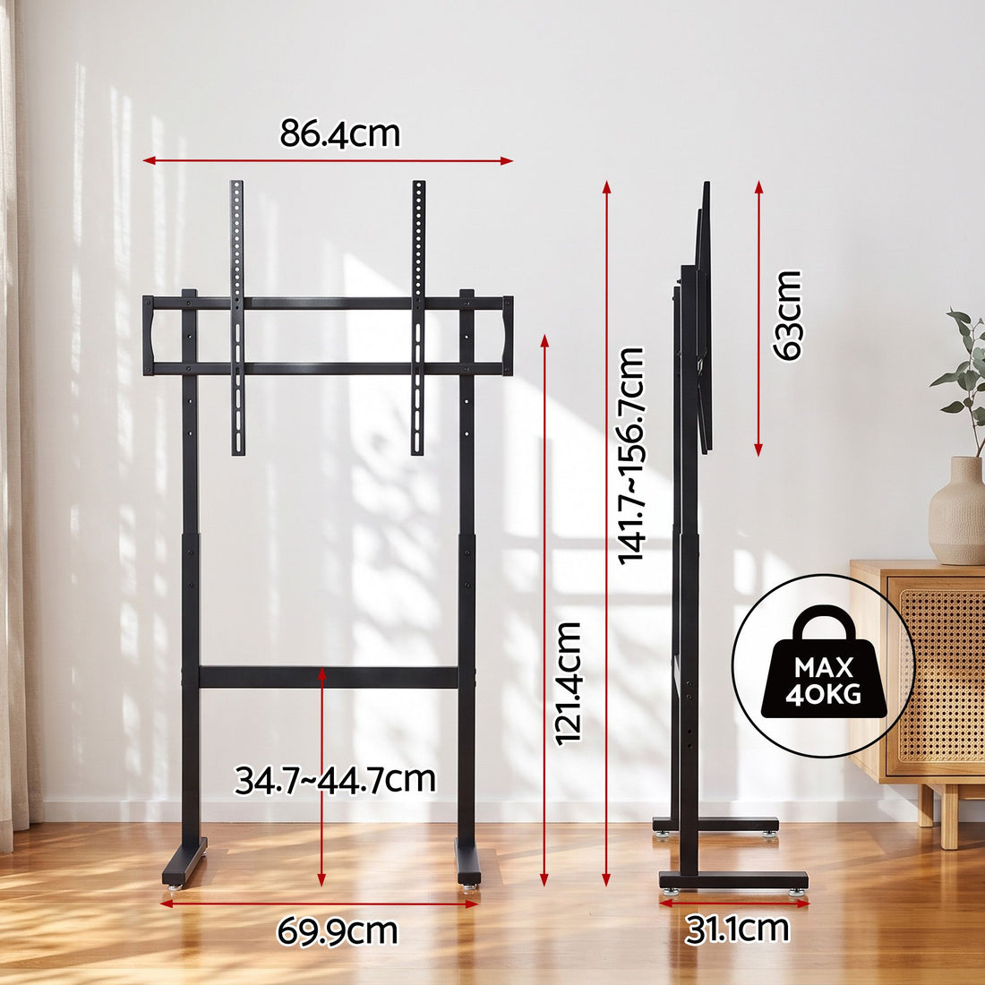 Artiss Universal Floor TV Stand for 32-100 Inch Screens Heavy Duty 40kg Capacity-Appliances > TV > TVs &amp; Accessories-PEROZ Accessories