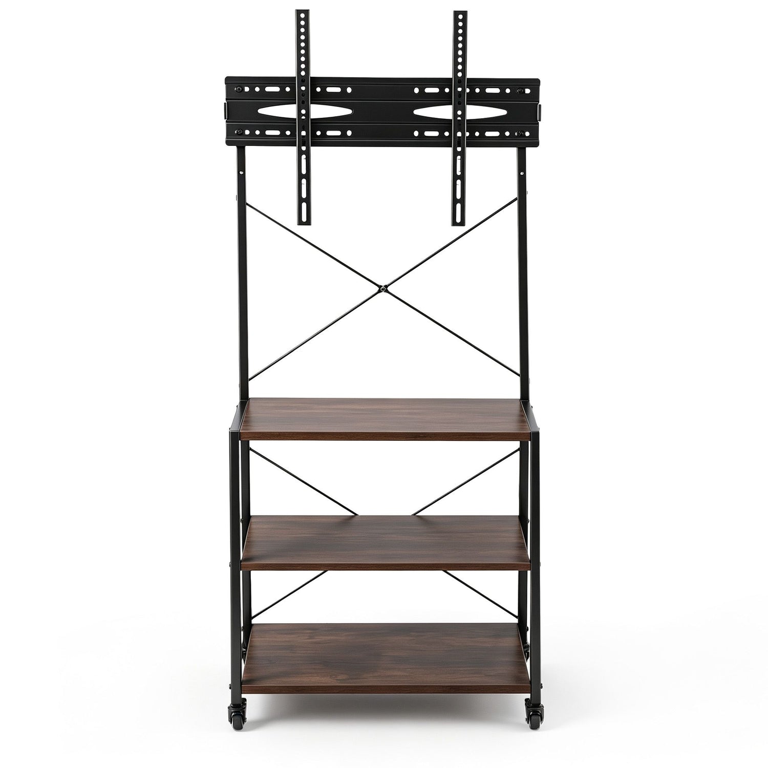 Artiss Mobile TV Stand 32-65 Inch TVs Mount 50kg with 3 MDF Shelves Lockable Wheels Adjustable Feet