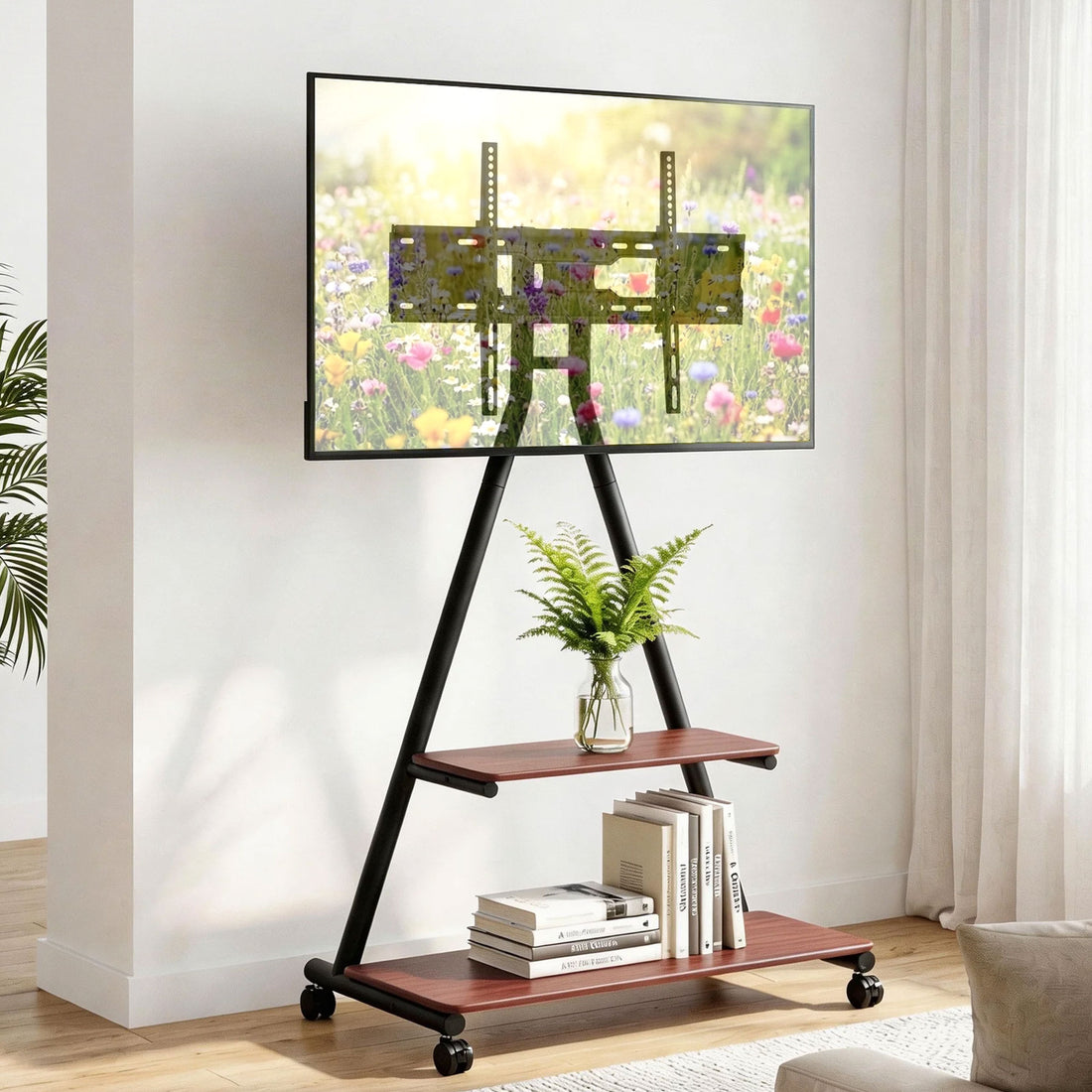 Artiss Mobile TV Stand Rolling Cart Wheels 32-75" Heavy Duty 133kg Mount Bracket-Furniture > Living Room > TV Units-PEROZ Accessories