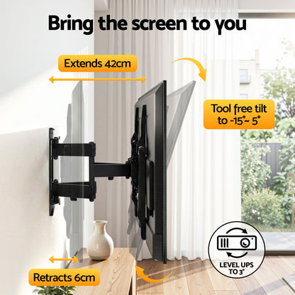 Artiss TV Wall Mount Bracket for 37" - 85" TVs Swivel Tilt Extendable Full Motion-Appliances > TV > TVs &amp; Accessories-PEROZ Accessories