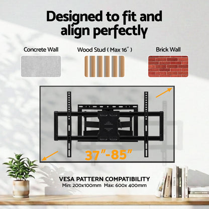 Artiss TV Wall Mount Bracket for 37" - 85" TVs Swivel Tilt Extendable Full Motion-Appliances > TV > TVs &amp; Accessories-PEROZ Accessories