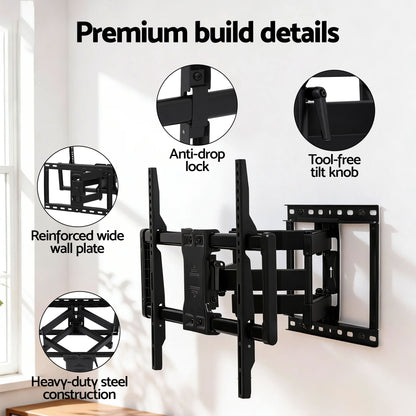 Artiss TV Wall Mount Bracket for 37" - 85" TVs Swivel Tilt Extendable Full Motion-Appliances > TV > TVs &amp; Accessories-PEROZ Accessories