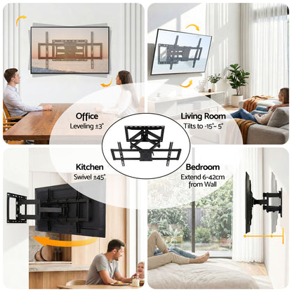 Artiss TV Wall Mount Bracket for 37" - 85" TVs Swivel Tilt Extendable Full Motion-Appliances > TV > TVs &amp; Accessories-PEROZ Accessories