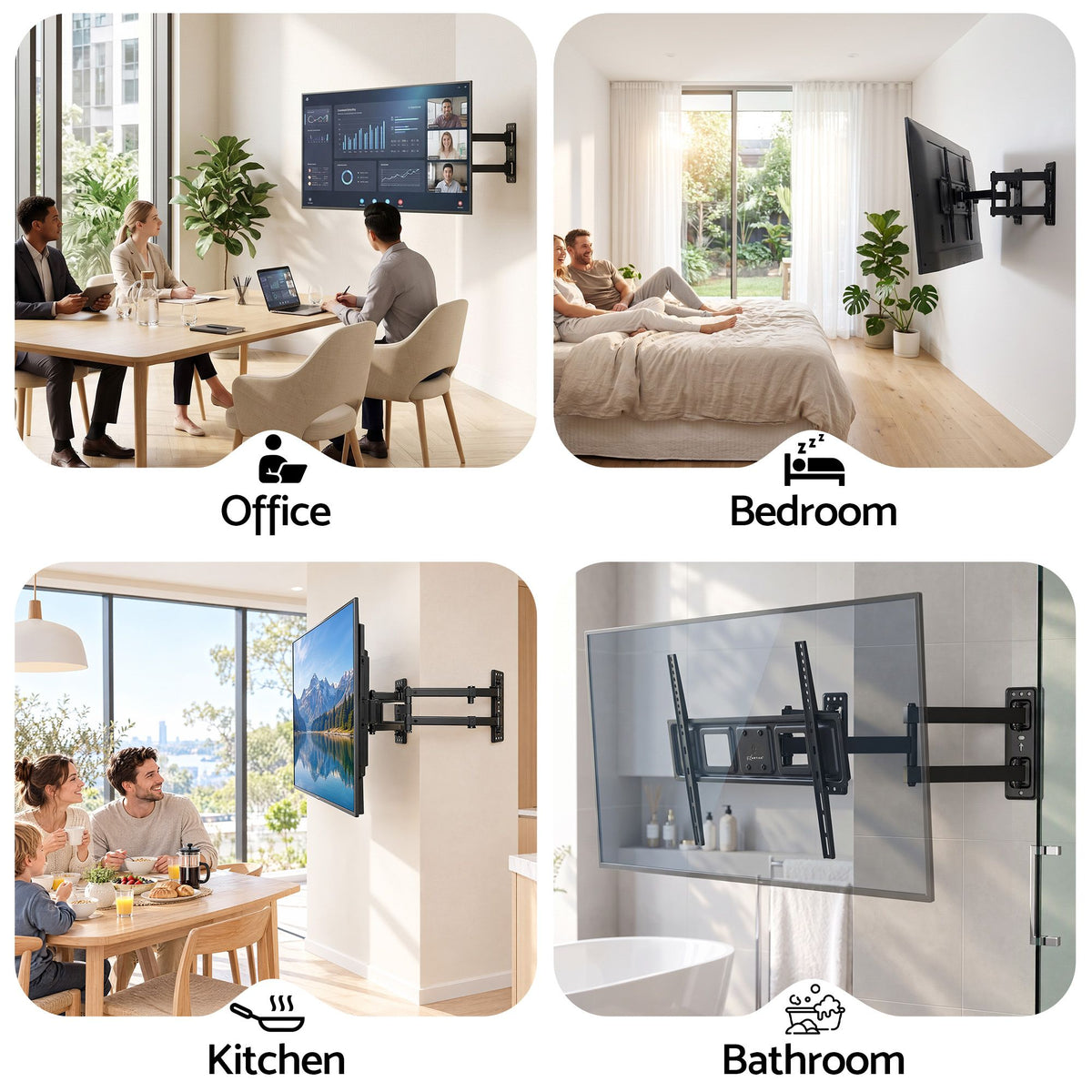 Artiss Corner TV Wall Mount Long Arm Full Motion 32-70 Inch Swivel VESA 600x400