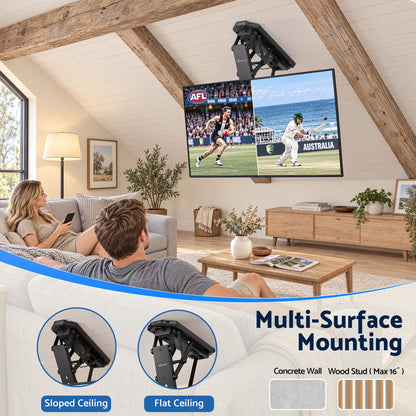 Artiss Motorised Ceiling TV Mount Flip Down 23-55 Inch VESA 400x400 Remote 30kg
