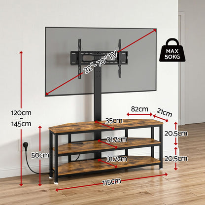Artiss Corner TV Stand 32-70" w/ Mount LED Lights &amp; Power Outlet Space Saving-Furniture > Living Room > TV Units-PEROZ Accessories