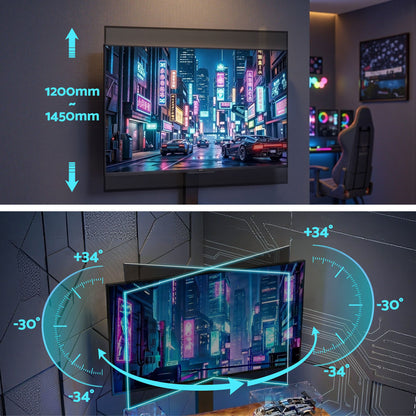 Artiss Corner TV Stand 32-70" w/ Mount LED Lights &amp; Power Outlet Space Saving-Furniture > Living Room > TV Units-PEROZ Accessories
