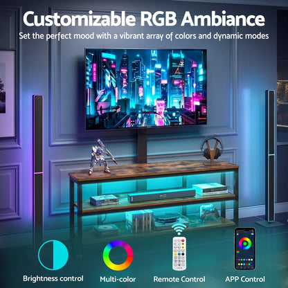 Artiss Corner TV Stand 32-70" w/ Mount LED Lights &amp; Power Outlet Space Saving-Furniture > Living Room > TV Units-PEROZ Accessories