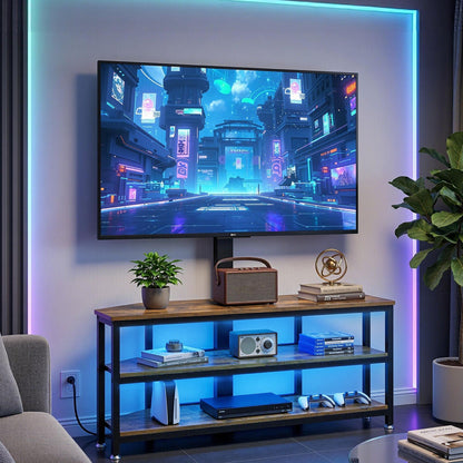 Artiss Corner TV Stand 32-70" w/ Mount LED Lights &amp; Power Outlet Space Saving-Furniture > Living Room > TV Units-PEROZ Accessories