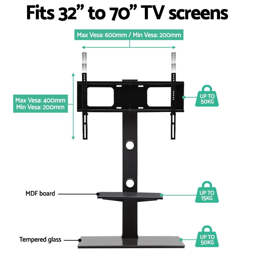 Artiss TV Stand Mount Bracket for 32&quot;-70&quot; LED LCD 2 Tiers Storage Floor Shelf-TV &amp; Monitor Mounts-PEROZ Accessories