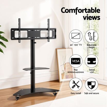 Artiss 40-100" TV Stand Mount Bracket Universal Adjustable Height with Wheels-Furniture > Living Room > TV Units-PEROZ Accessories