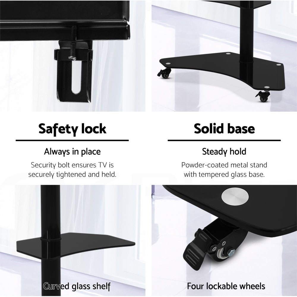 Artiss Mobile TV Stand for 32&quot;-70&quot; TVs Mount Bracket Portable Solid Trolley Cart-Audio &amp; Video &gt; TV Accessories-PEROZ Accessories