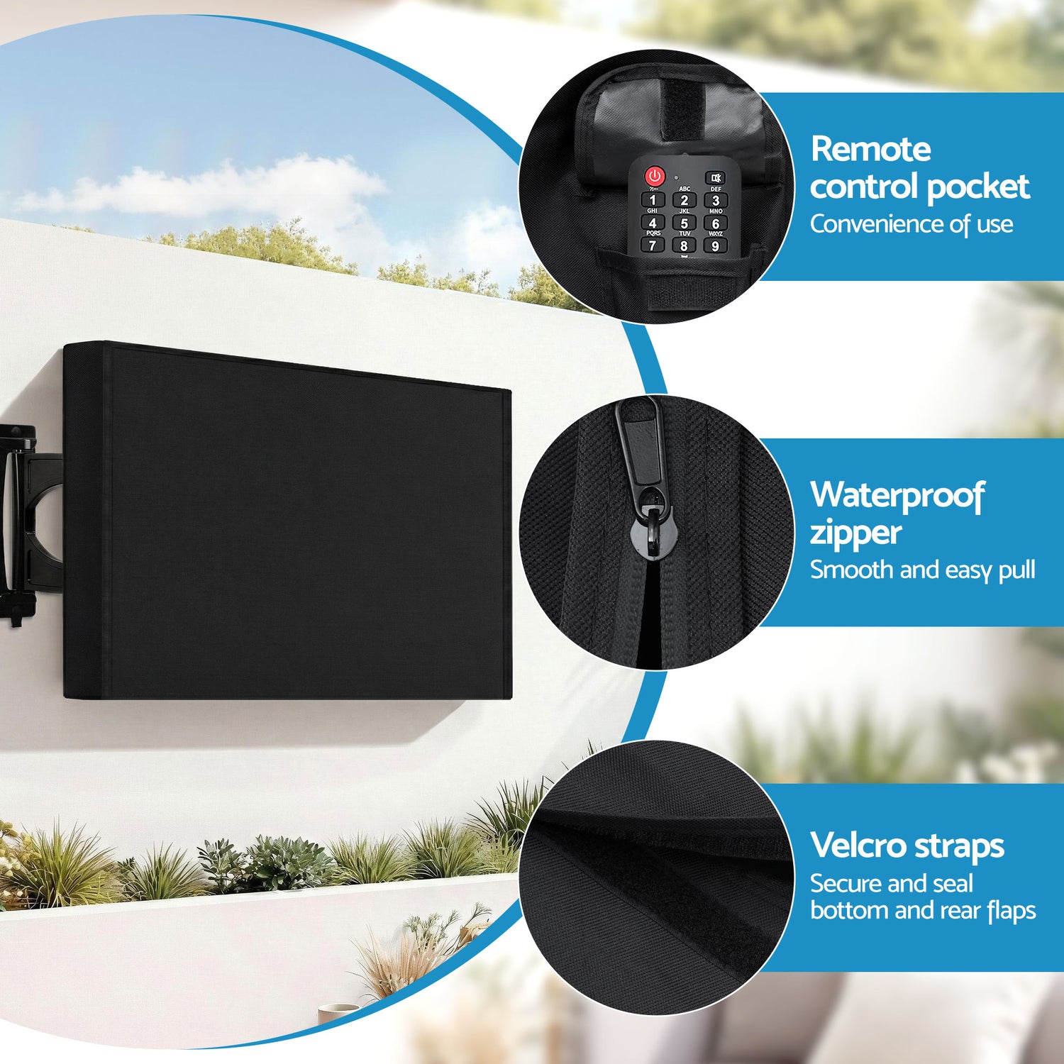Artiss 40-43 Inch TV Cover Waterproof Outdoor Patio Flat Television Protector-Appliances > TV > TVs &amp; Accessories-PEROZ Accessories