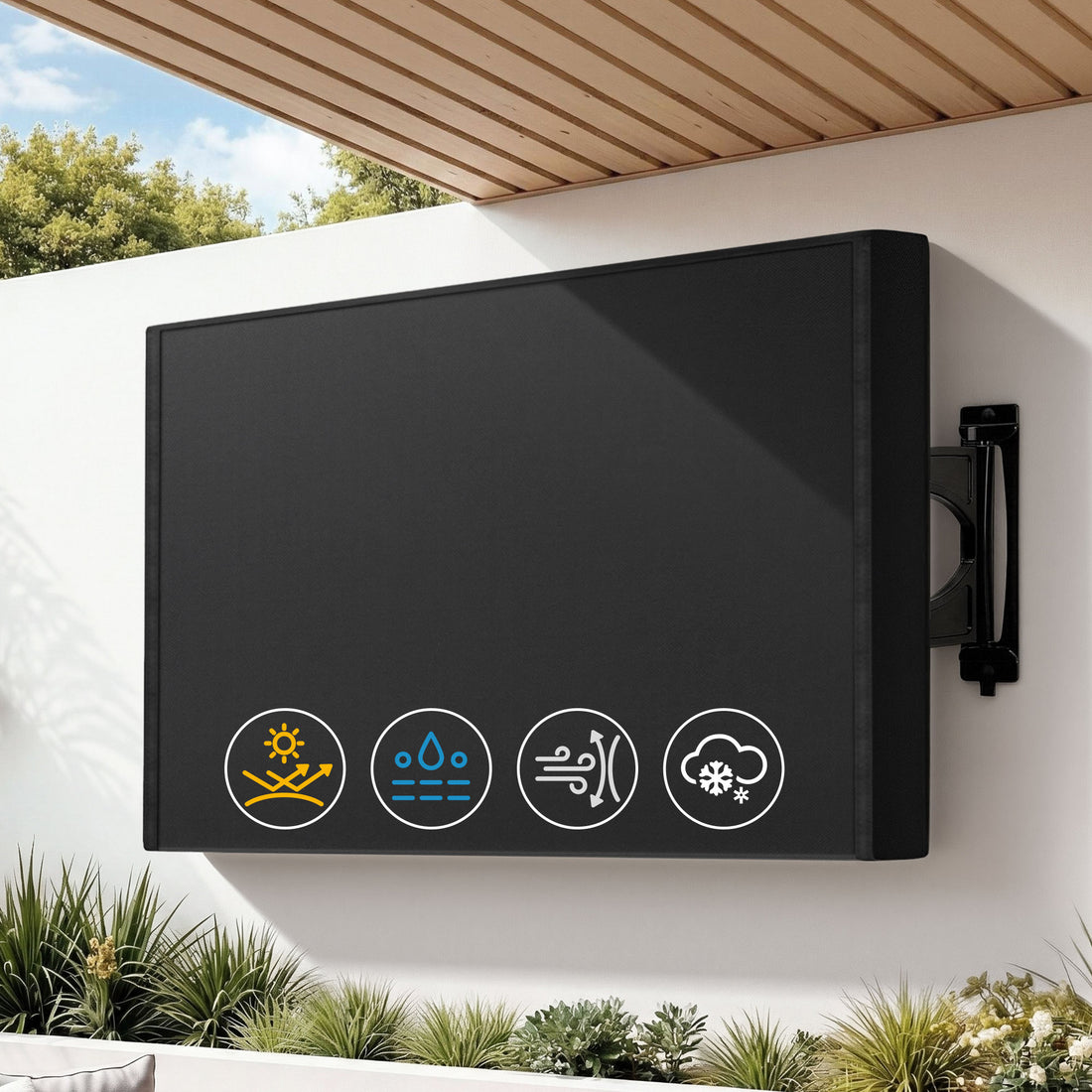 Artiss 55-58 Inch TV Cover Waterproof Outdoor Patio Flat Television Protector-Appliances > TV > TVs &amp; Accessories-PEROZ Accessories