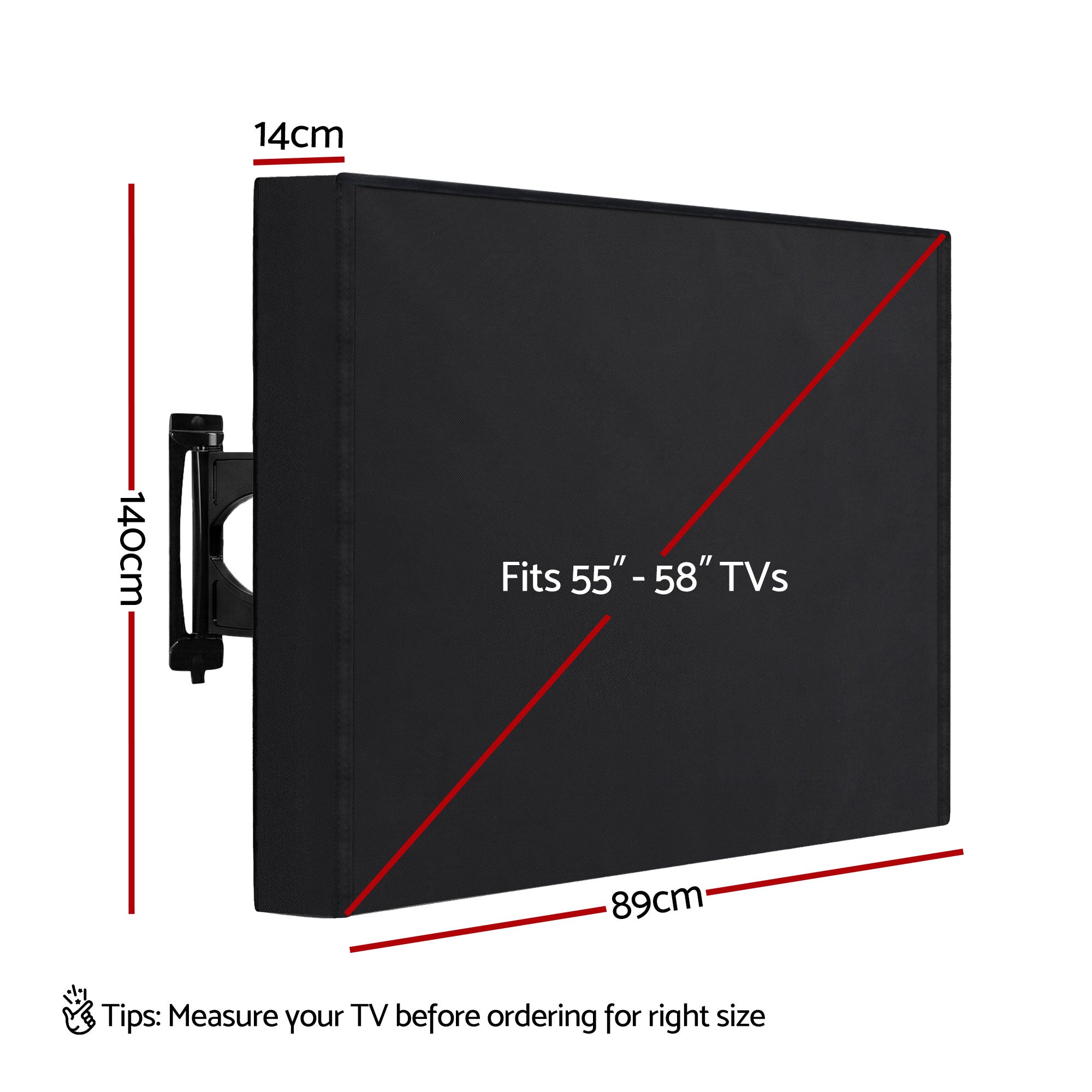 Artiss 55-58 Inch TV Cover Waterproof Outdoor Patio Flat Television Protector-Appliances > TV > TVs &amp; Accessories-PEROZ Accessories